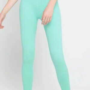 NEW Spiritual Ganster Ribbed Leggings In Laguna (Light Mint Green)